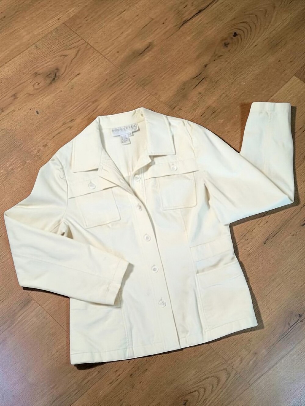 Vintage Doncaster Butter Cream Jacket Women's 14 Stretchy Lightweight Neutral